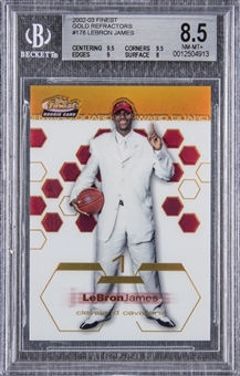 2002-03 Topps Finest Gold Refractor #178 LeBron James Rookie Card (#22/25) – BGS NM-MT+ 8.5